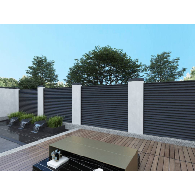 Zaunfeld Alumax L200 cm x H200 cm Feld mit Systemschiene RAL 7016