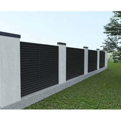 Zaunfeld Alumax L200 cm x H200 cm Feld mit Systemschiene RAL 7016