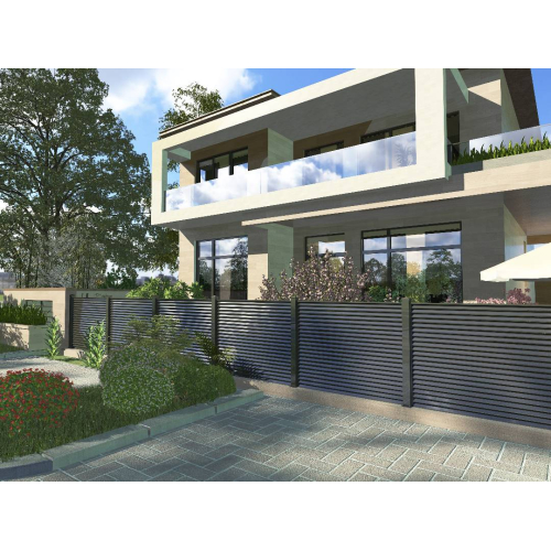 Zaunfeld Alumax L250 cm x H200 cm Feld mit Systemschiene RAL 7016