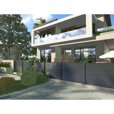 Zaunfeld Alumax L250 cm x H200 cm Feld mit Systemschiene RAL 7016