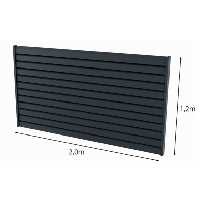 Zaunfeld TrapezSchild L200 cm x H120 cm RAL 7016