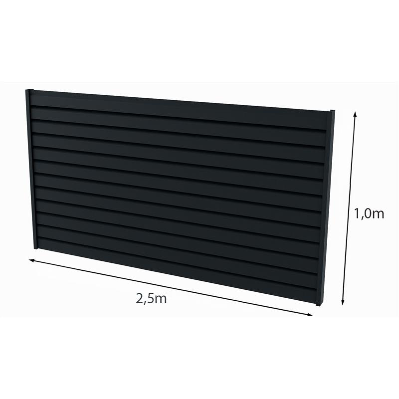 Zaunfeld TrapezSchild L250 cm x H100 cm RAL 9005